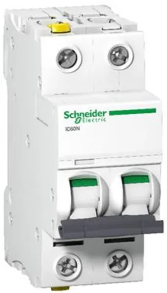 Schneider Electric Acti9 iC60N 2P 32A kaksoisliitin C-käyrä 6/10kA 230V leveys 36mm