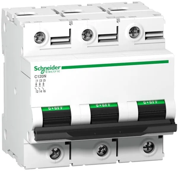 Schneider Electric johdonsuojakatkaisija C120N 3P 100A Mono Terminal C-luonne 10kA 230/400V leveys 81mm