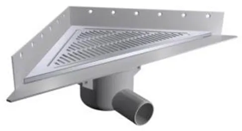 Purus Corner lattiakaivo pakkaus Ø50 mm vaakasuora liitäntä