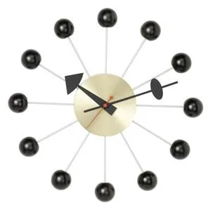 Vitra Ball Clock Seinäkello Musta/Messinki