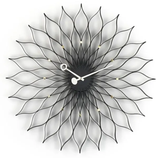 Vitra Sunflower Clock Kello Musta/Messinki